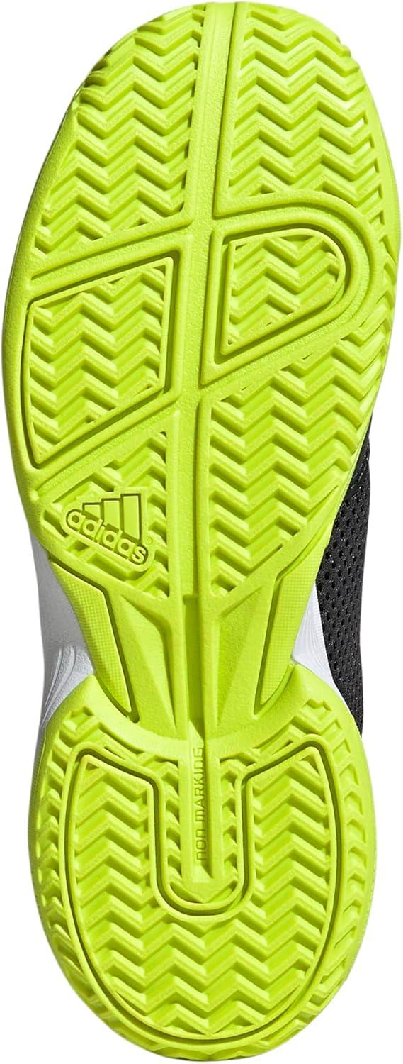 imageadidas Kids Courtflash Tennis SneakerCarbonIron MetallicLucid Lemon