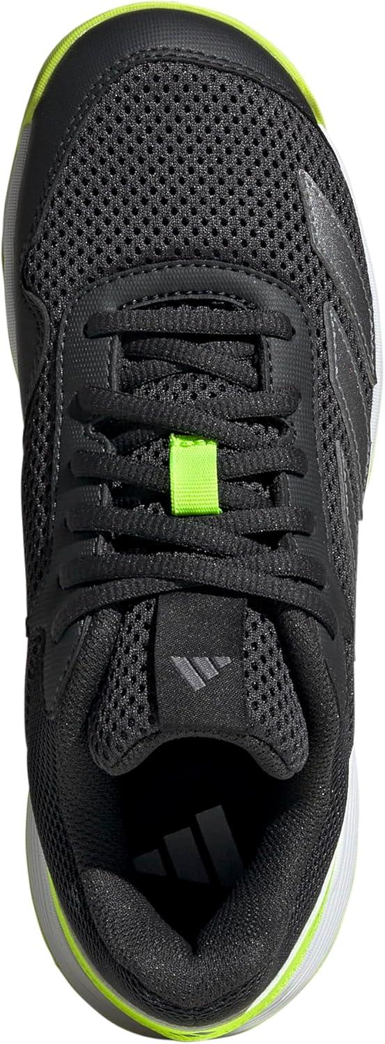 imageadidas Kids Courtflash Tennis SneakerCarbonIron MetallicLucid Lemon