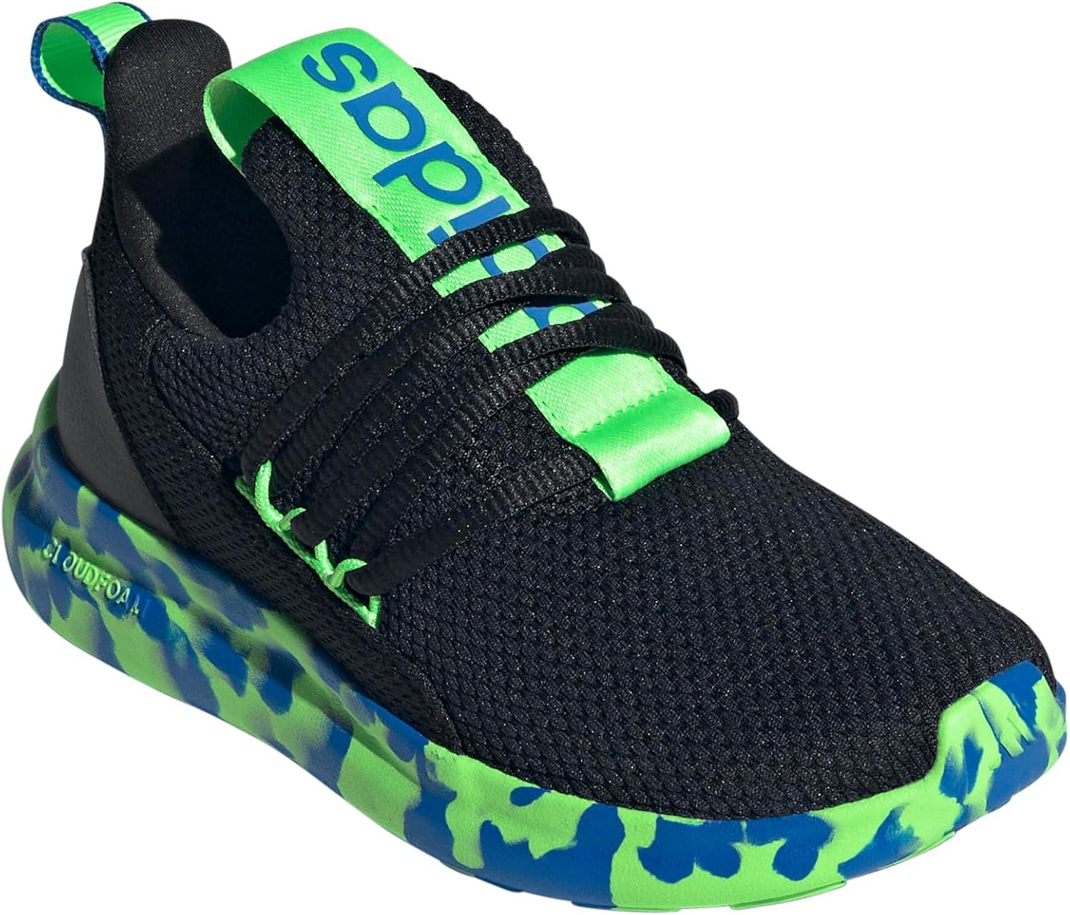 imageadidas Kids Lite Racer Adapt 70 SneakersBlackLime BurstBright Royal