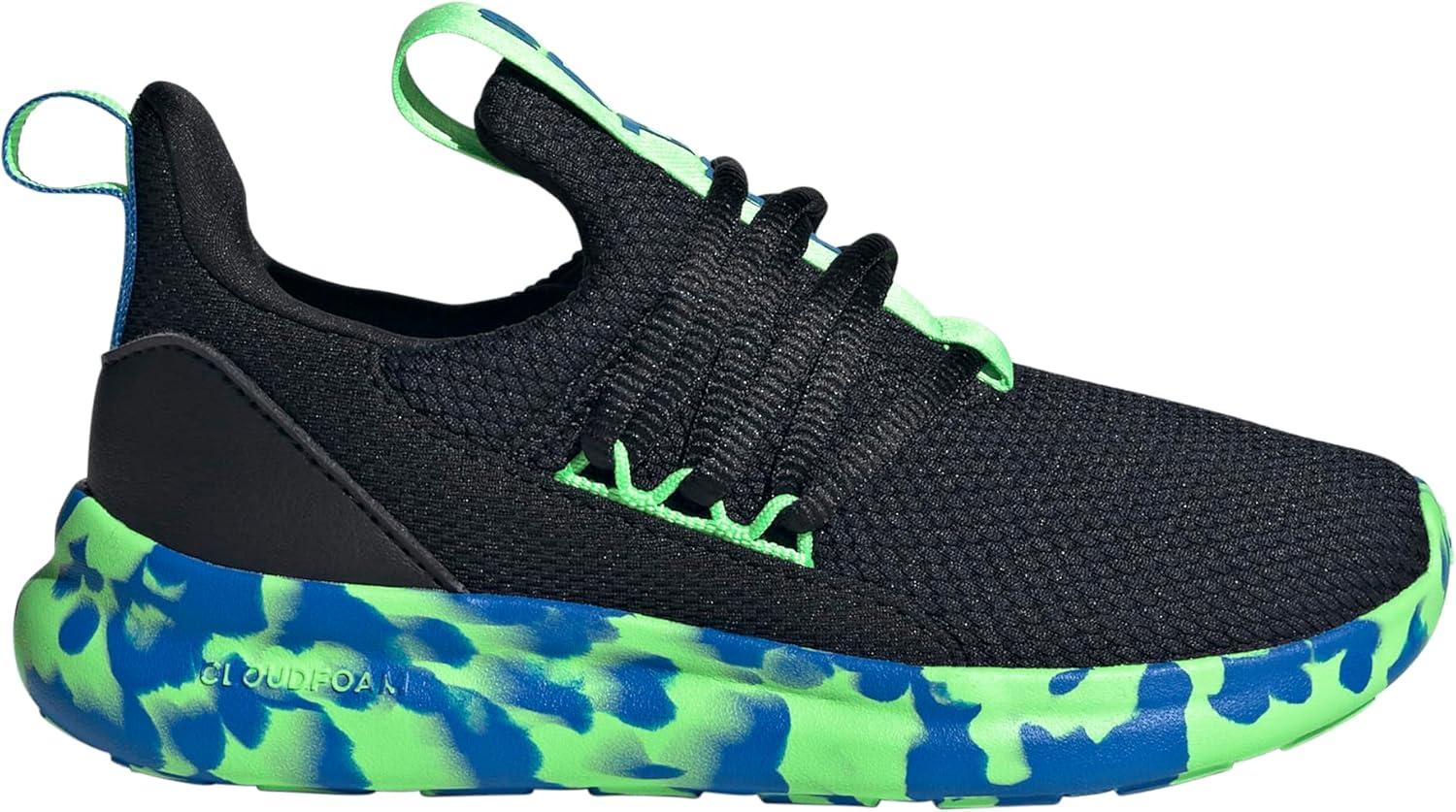 imageadidas Kids Lite Racer Adapt 70 SneakersBlackLime BurstBright Royal