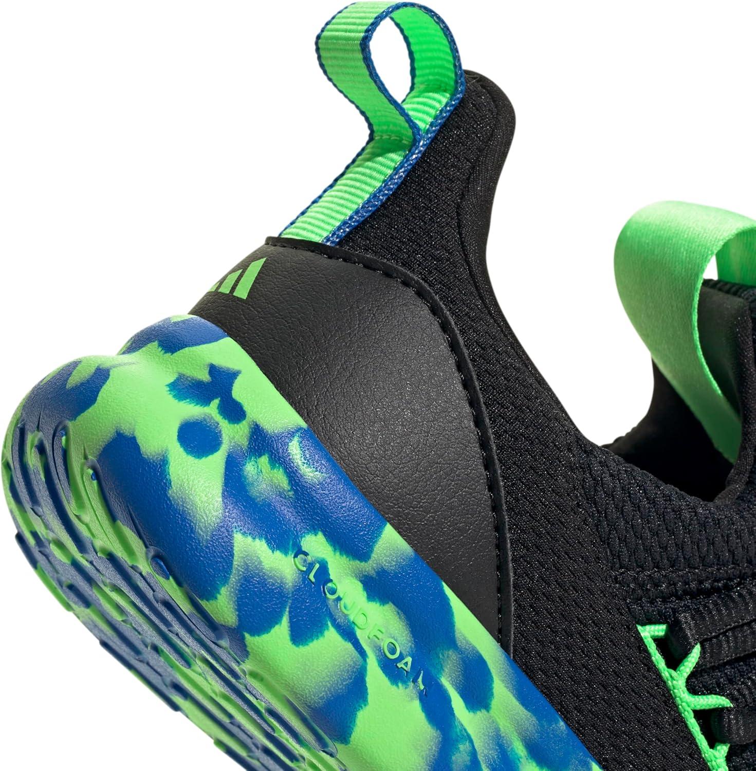 imageadidas Kids Lite Racer Adapt 70 SneakersBlackLime BurstBright Royal