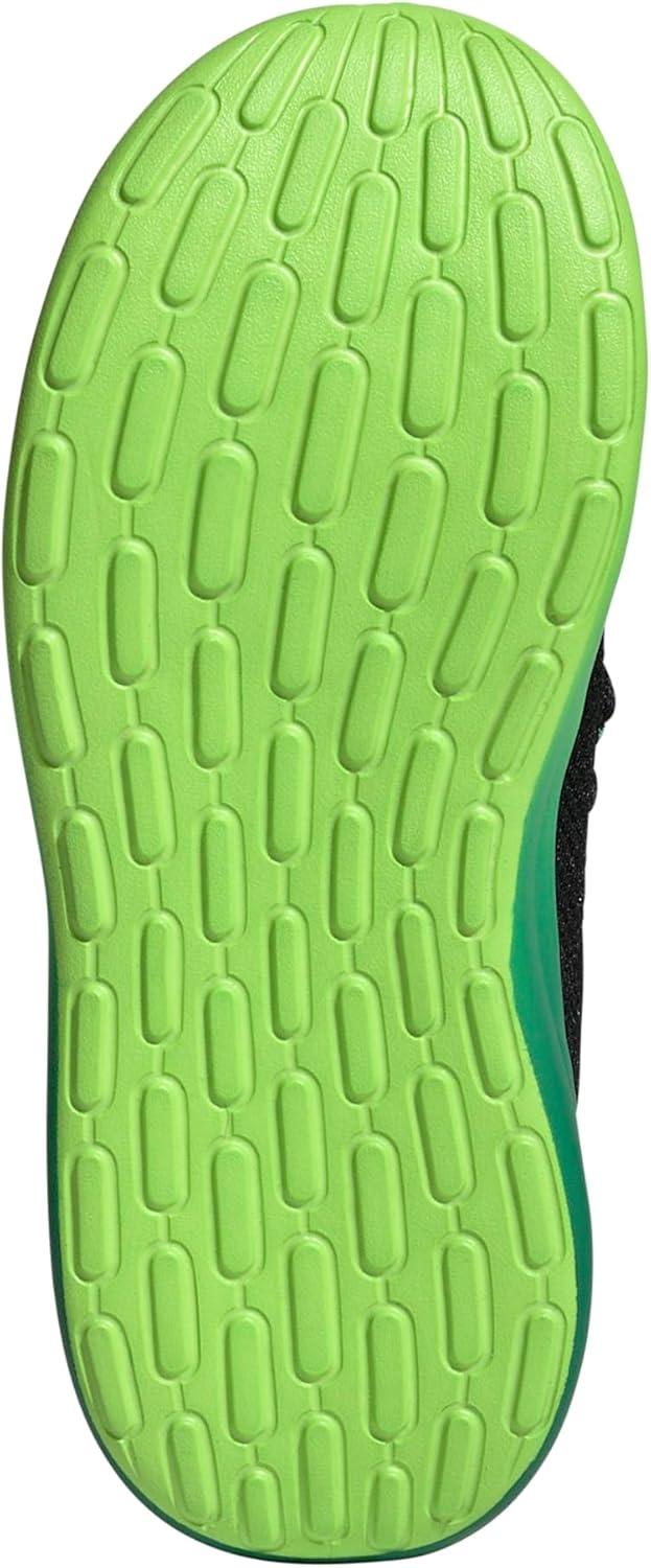 imageadidas Kids Lite Racer Adapt 70 SneakersBlackSemi Court GreenSolar Slime