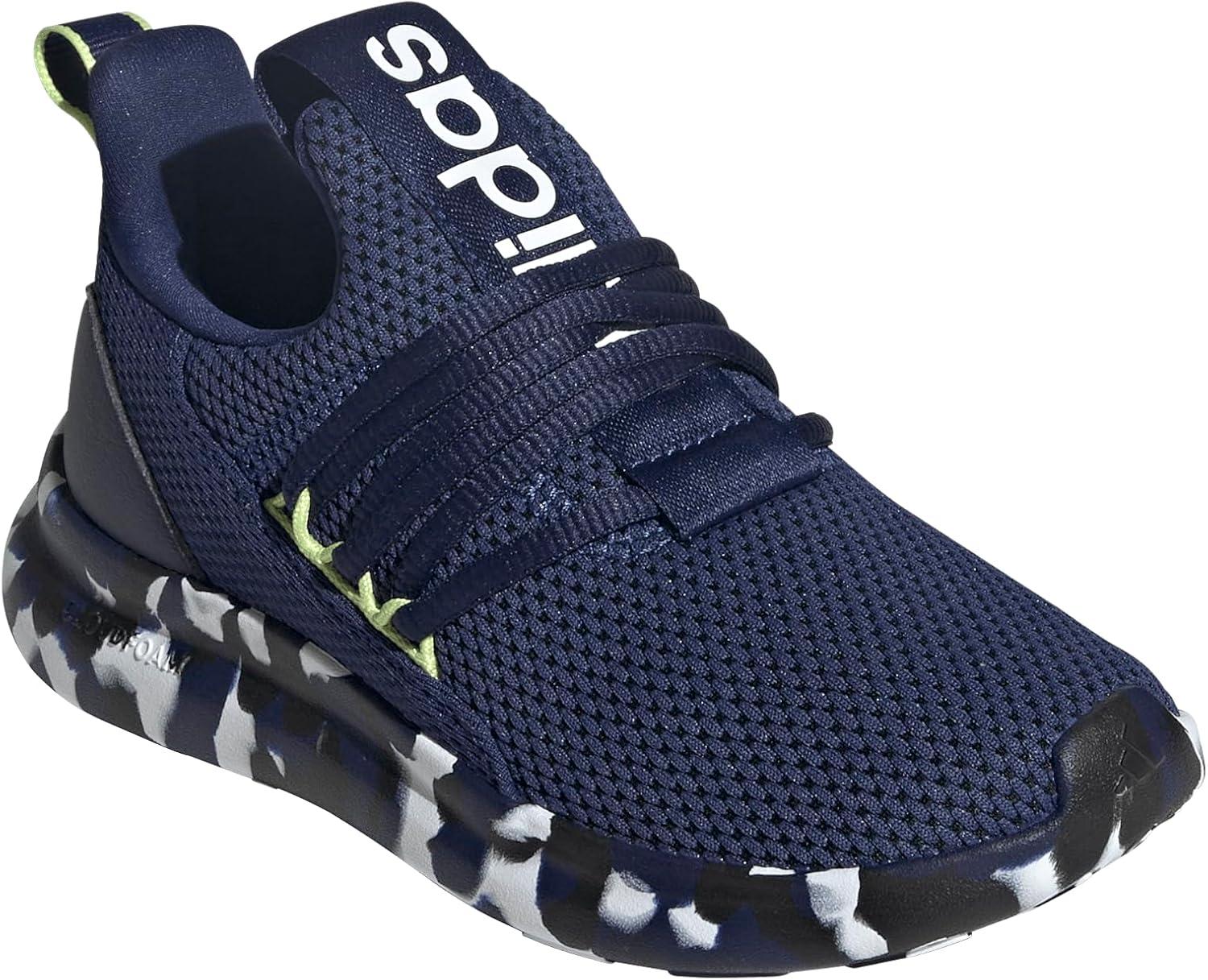 imageadidas Kids Lite Racer Adapt 70 SneakersDark BlueWhitePulse Lime
