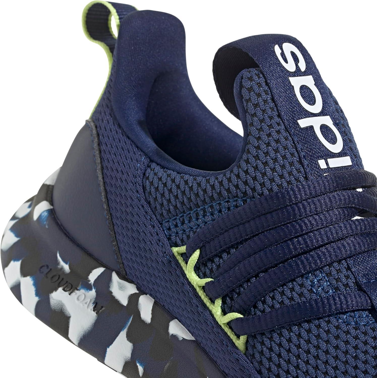 imageadidas Kids Lite Racer Adapt 70 SneakersDark BlueWhitePulse Lime