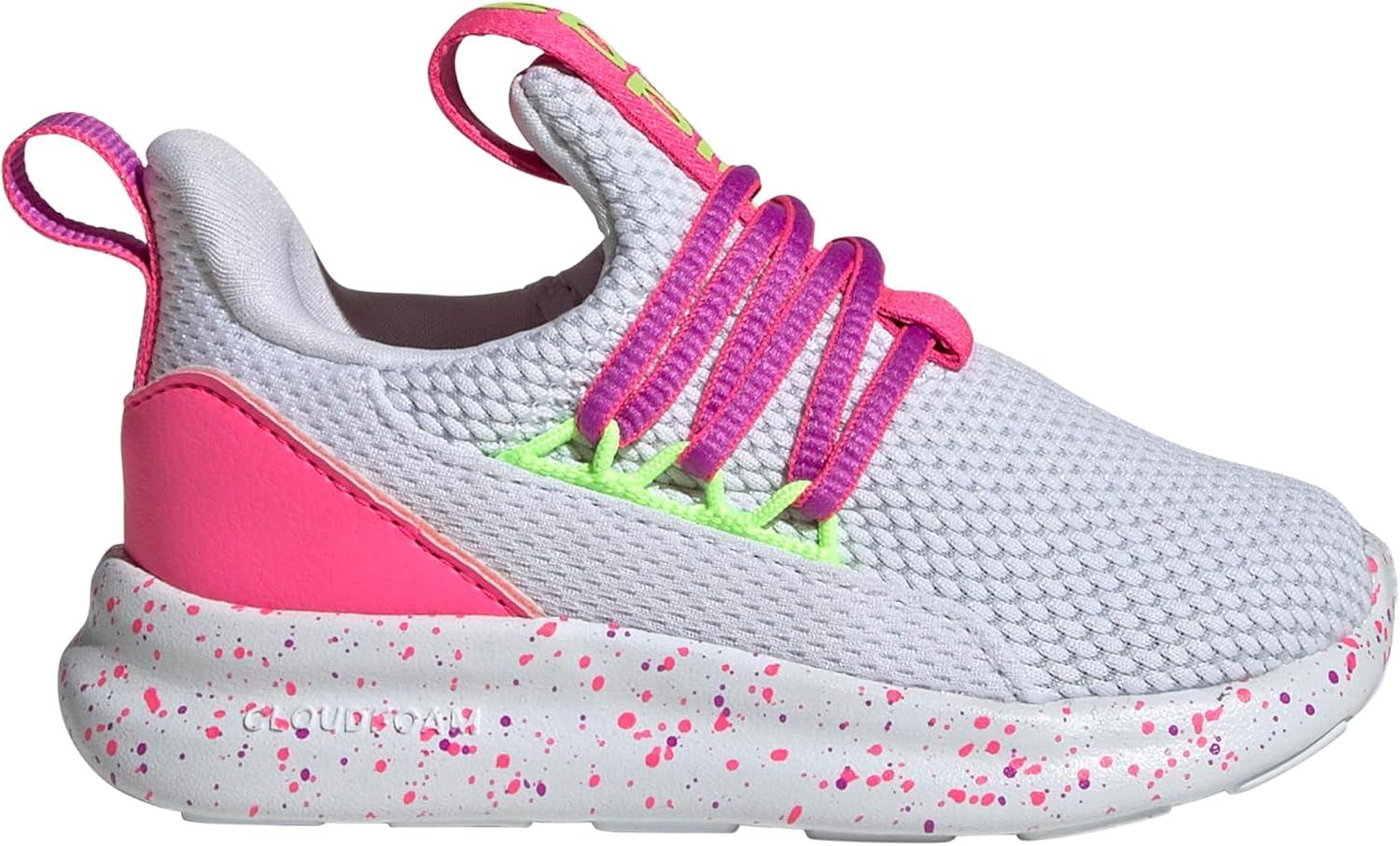 imageadidas Kids Lite Racer Adapt 70 SneakersWhiteLucid LemonLucid Pink