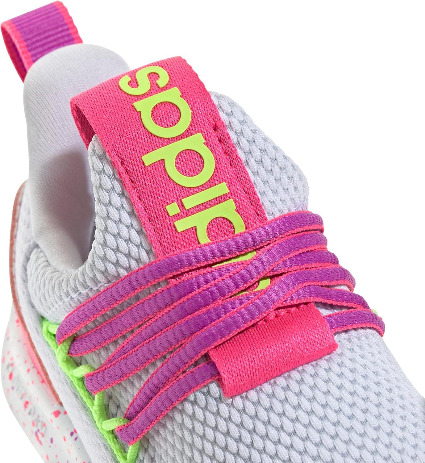 imageadidas Kids Lite Racer Adapt 70 SneakersWhiteLucid LemonLucid Pink