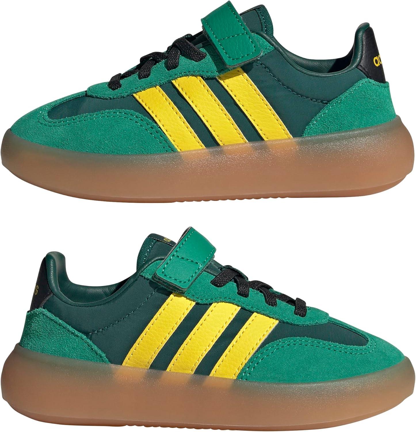 imageadidas UnisexChild Barreda Decode Elastic Lace ampamp Strap SneakerCollegiate GreenYellowCourt Green