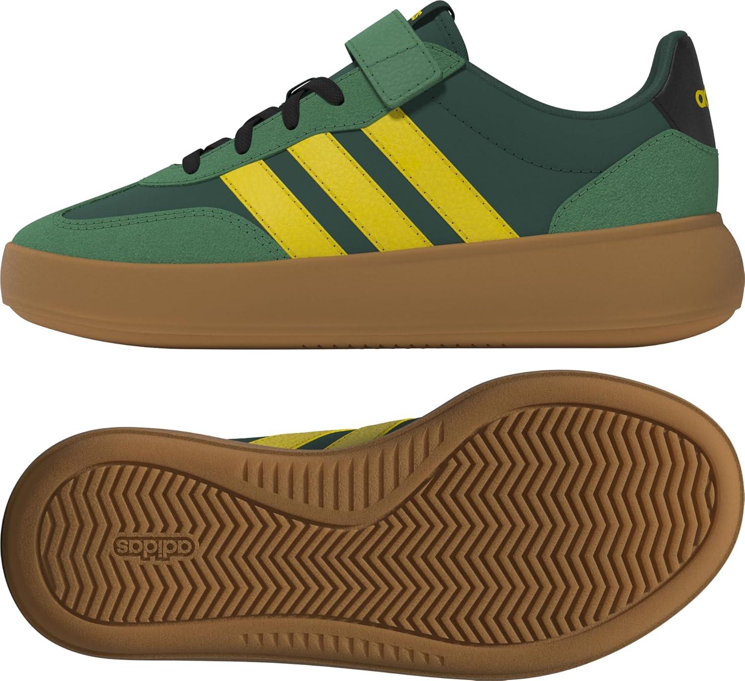 imageadidas UnisexChild Barreda Decode Elastic Lace ampamp Strap SneakerCollegiate GreenYellowCourt Green