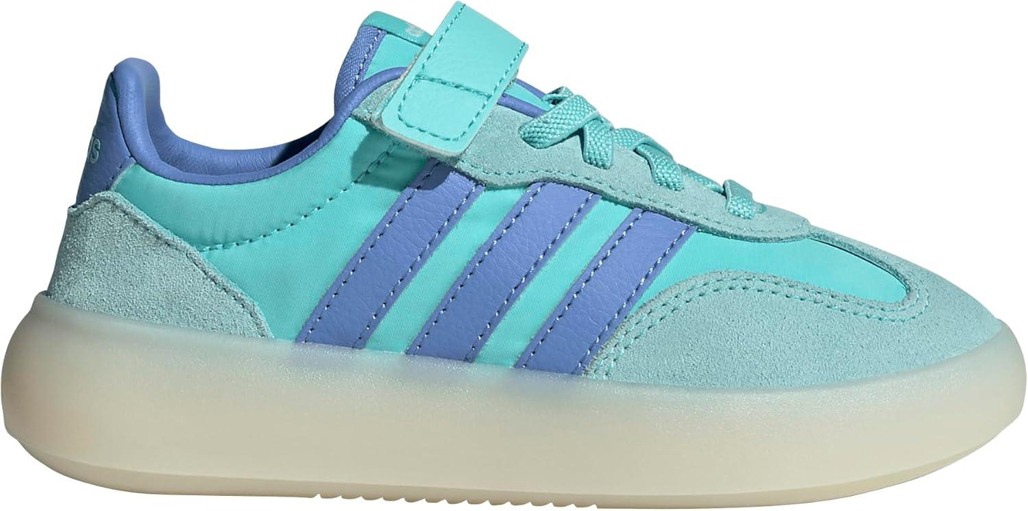 imageadidas UnisexChild Barreda Decode Elastic Lace ampamp Strap SneakerFlash AquaBlue FusionOff White