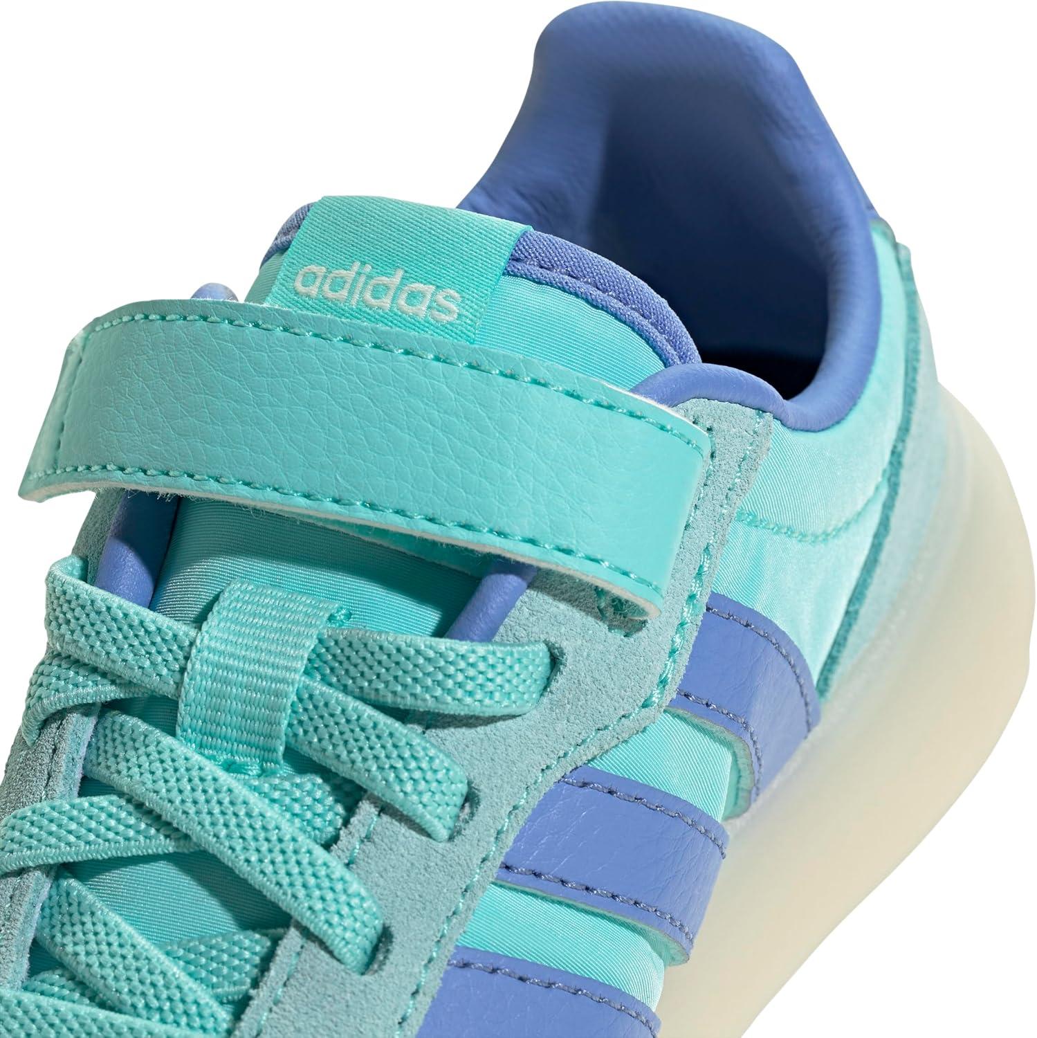 imageadidas UnisexChild Barreda Decode Elastic Lace ampamp Strap SneakerFlash AquaBlue FusionOff White