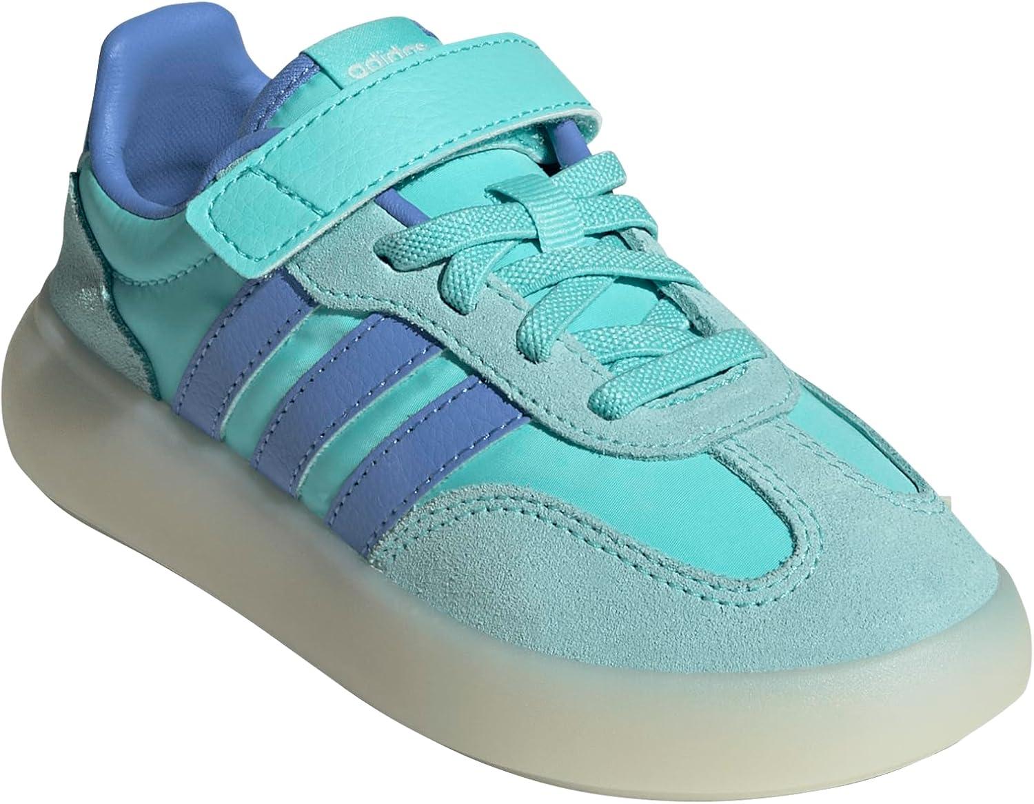 imageadidas UnisexChild Barreda Decode Elastic Lace ampamp Strap SneakerFlash AquaBlue FusionOff White