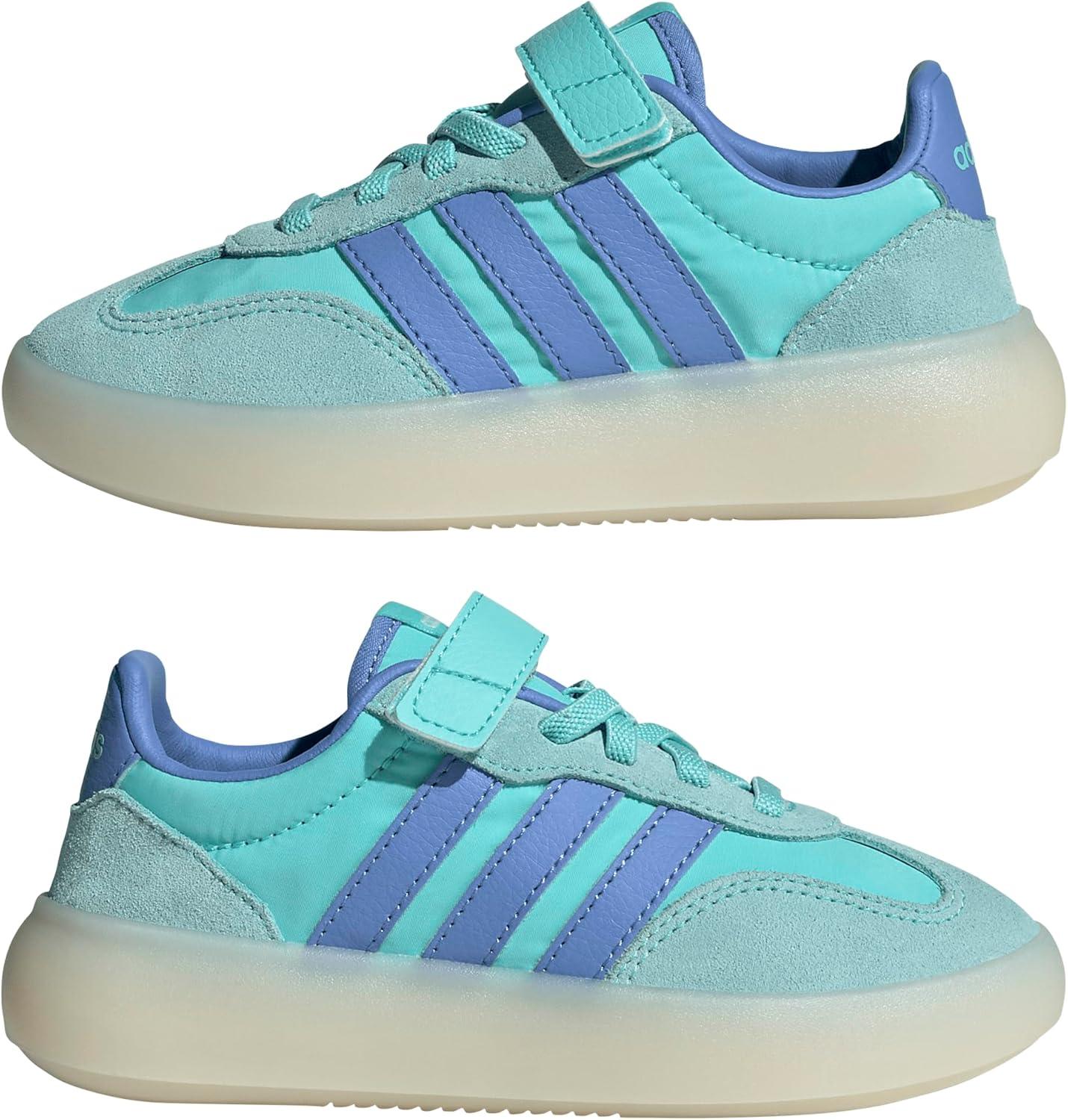 imageadidas UnisexChild Barreda Decode Elastic Lace ampamp Strap SneakerFlash AquaBlue FusionOff White