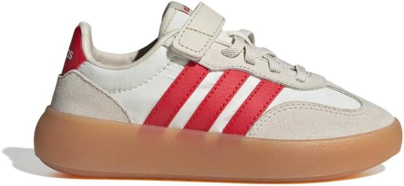 imageadidas UnisexChild Barreda Decode Elastic Lace ampamp Strap SneakerOff WhiteBetter ScarletAlumina