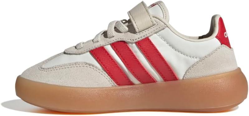 imageadidas UnisexChild Barreda Decode Elastic Lace ampamp Strap SneakerOff WhiteBetter ScarletAlumina