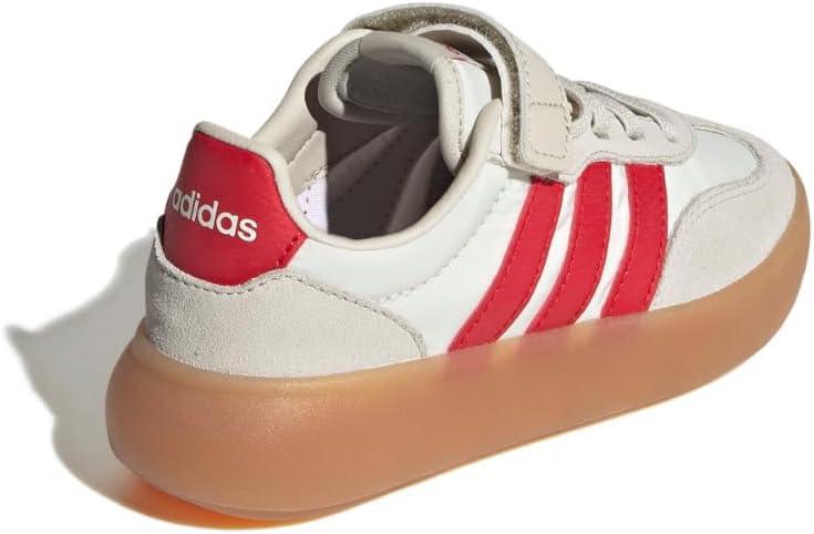 imageadidas UnisexChild Barreda Decode Elastic Lace ampamp Strap SneakerOff WhiteBetter ScarletAlumina