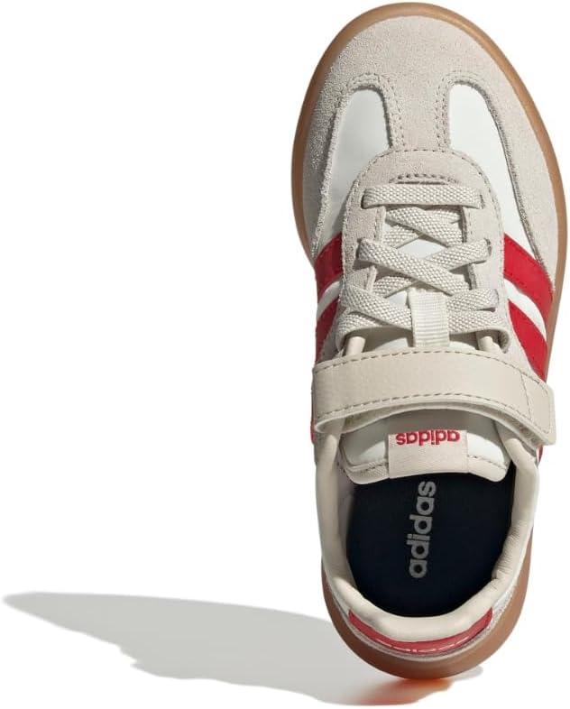 imageadidas UnisexChild Barreda Decode Elastic Lace ampamp Strap SneakerOff WhiteBetter ScarletAlumina