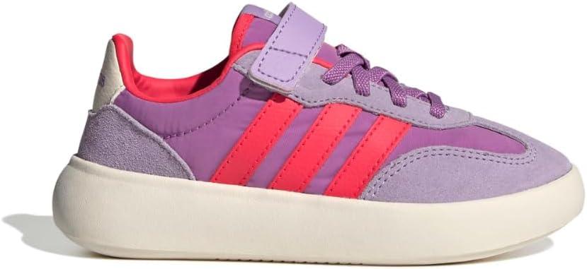 imageadidas UnisexChild Barreda Decode Elastic Lace ampamp Strap SneakerPreloved PurpleLucid RedPowder Plum