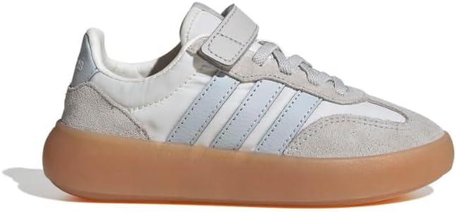 imageadidas UnisexChild Barreda Decode Elastic Lace ampamp Strap SneakerWhiteHalo BlueGrey
