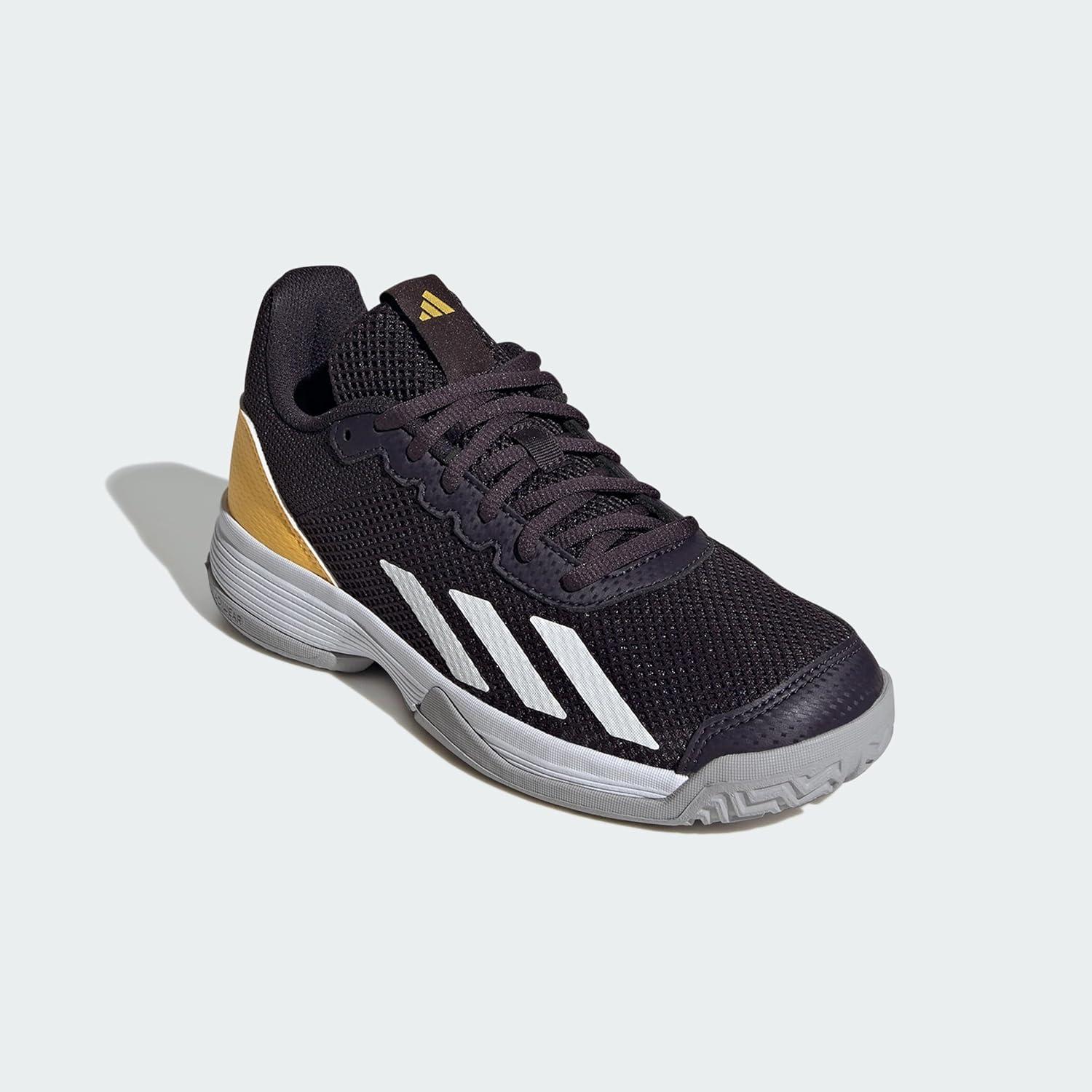 imageadidas UnisexChild Court Flash SneakerAurora BlackWhiteSpark