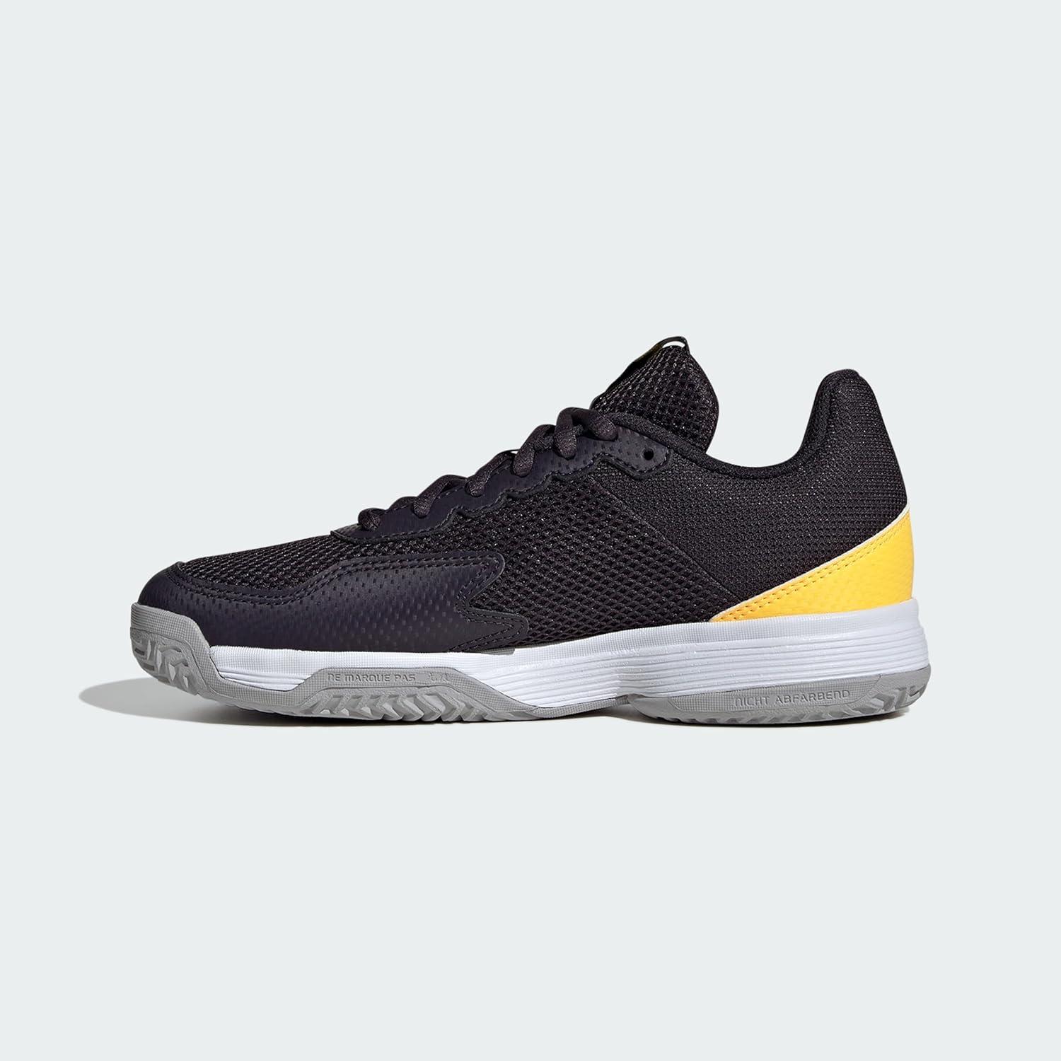 imageadidas UnisexChild Court Flash SneakerAurora BlackWhiteSpark