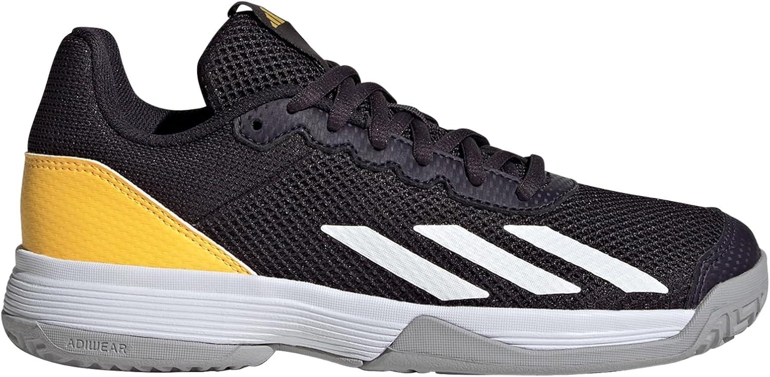 imageadidas UnisexChild Court Flash SneakerAurora BlackWhiteSpark
