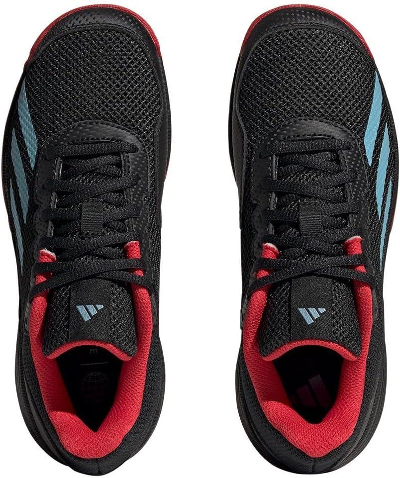 imageadidas UnisexChild Court Flash SneakerBlackPreloved BlueBetter Scarlet