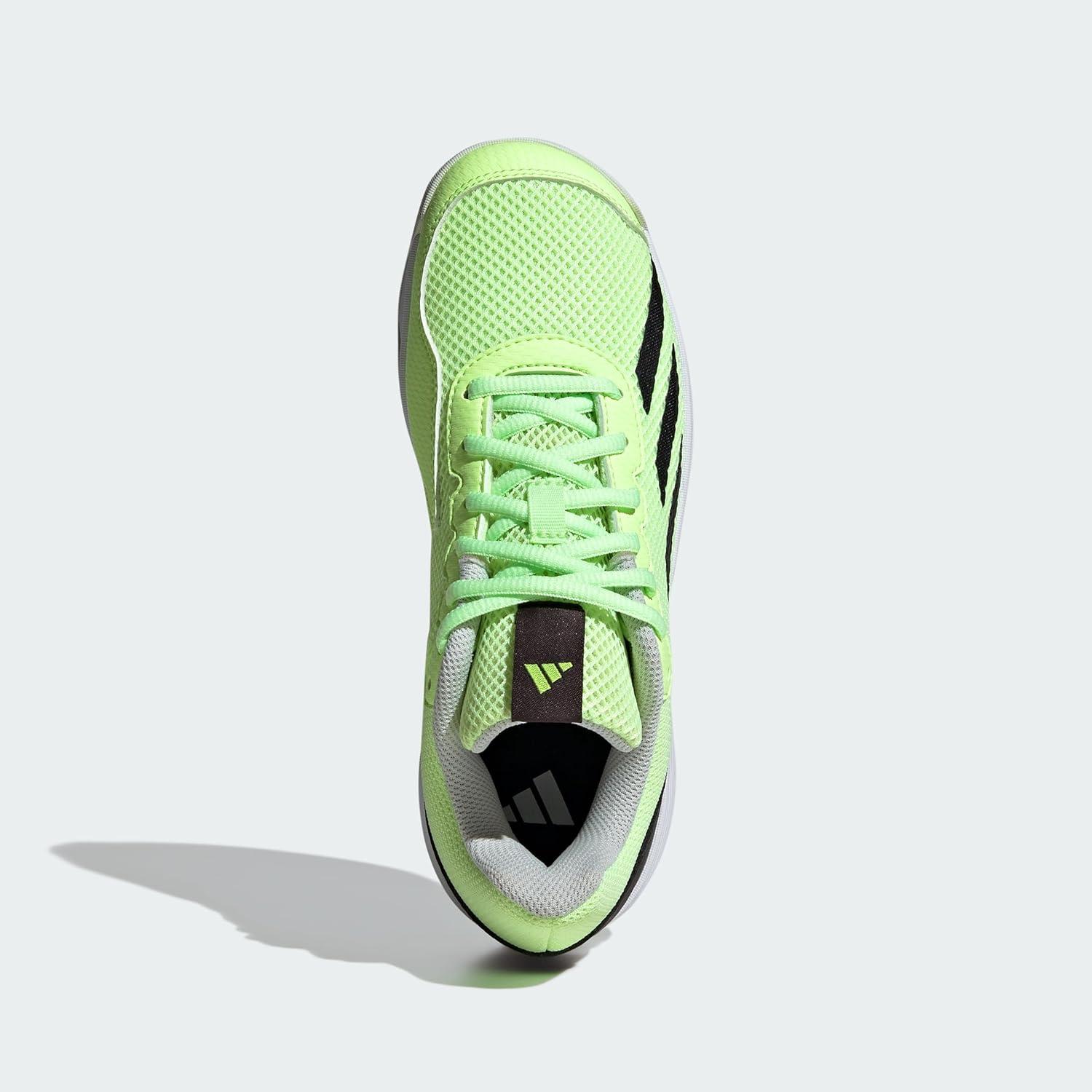 imageadidas UnisexChild Court Flash SneakerGreen SparkAurora BlackLucid Lemon