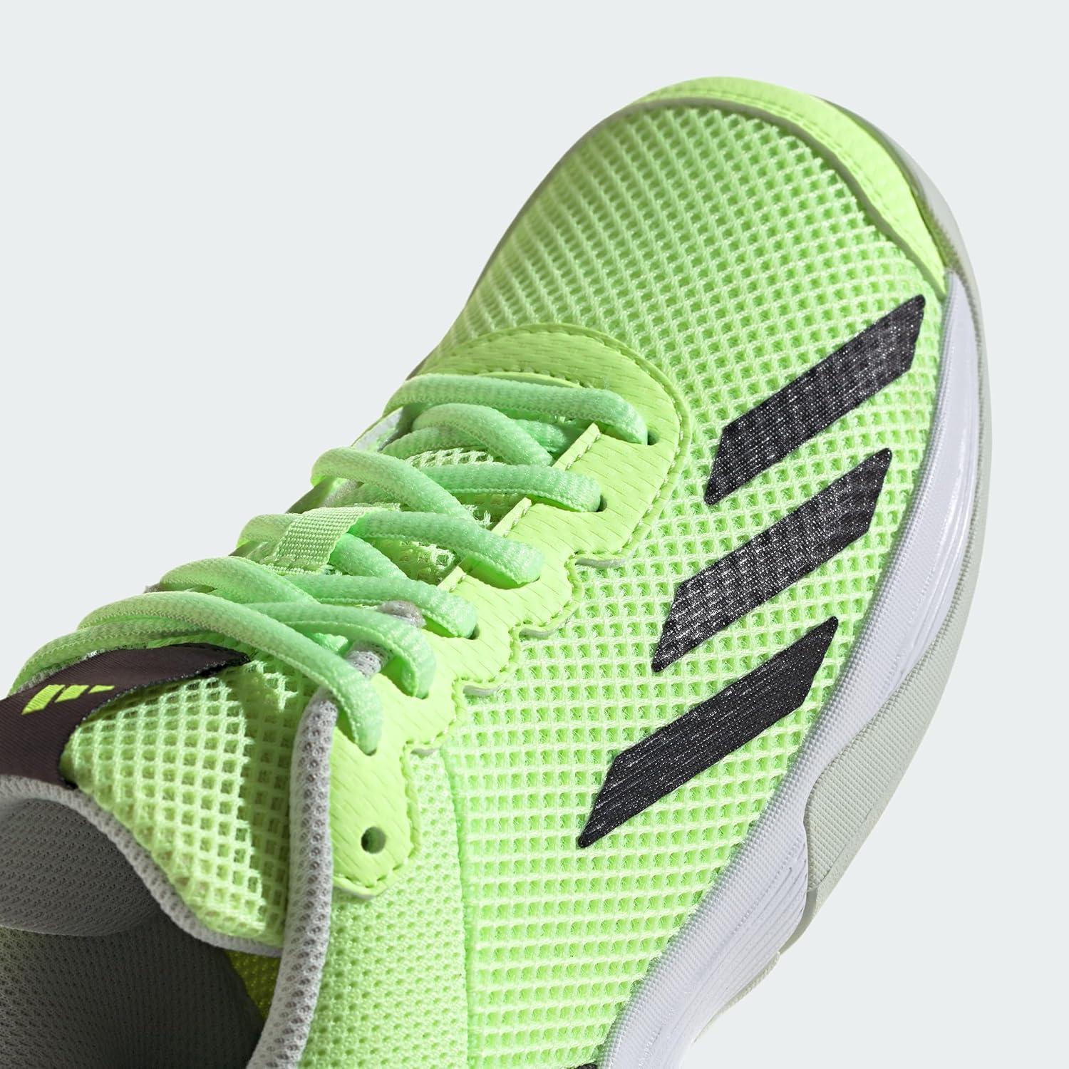 imageadidas UnisexChild Court Flash SneakerGreen SparkAurora BlackLucid Lemon