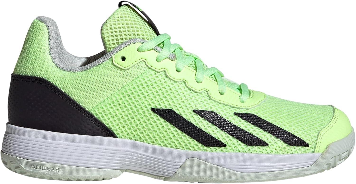 imageadidas UnisexChild Court Flash SneakerGreen SparkAurora BlackLucid Lemon