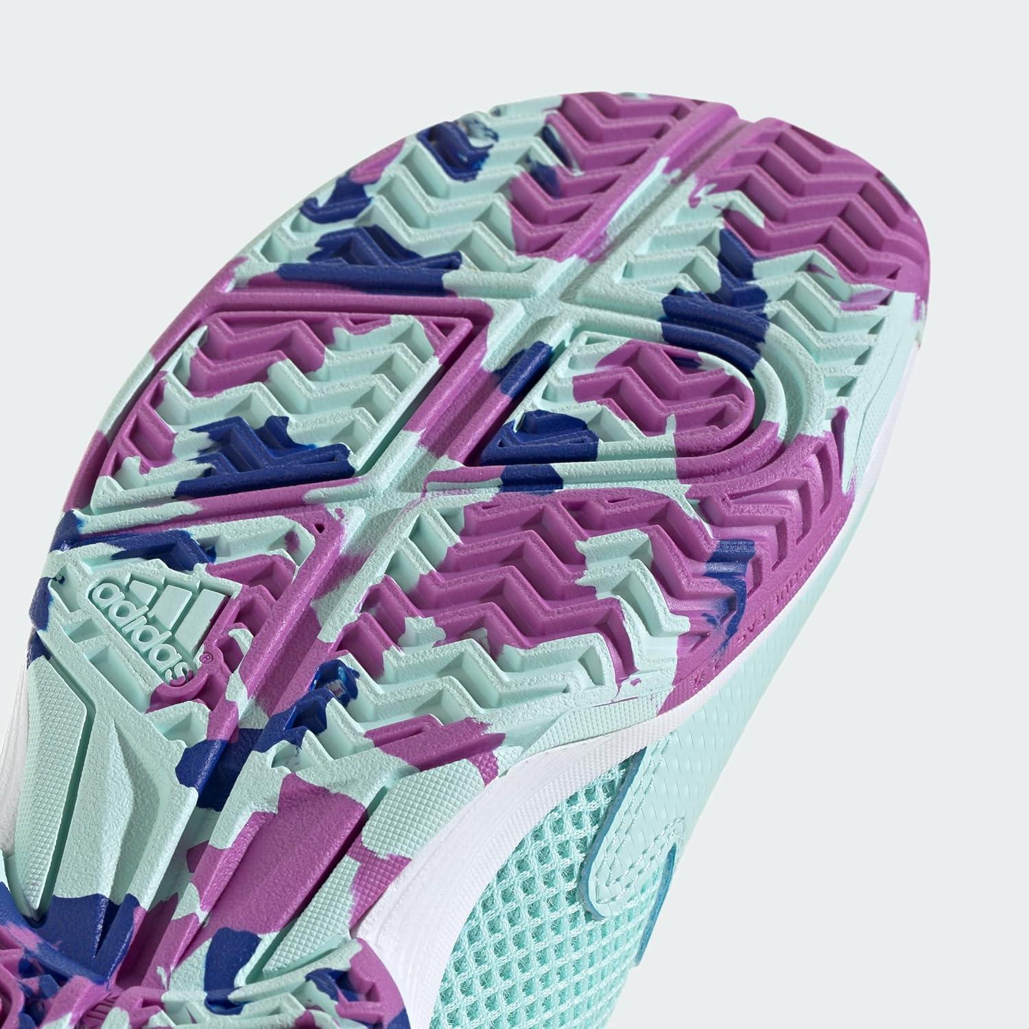 imageadidas UnisexChild Court Flash SneakerSemi Flash AquaLucid BluePurple Burst
