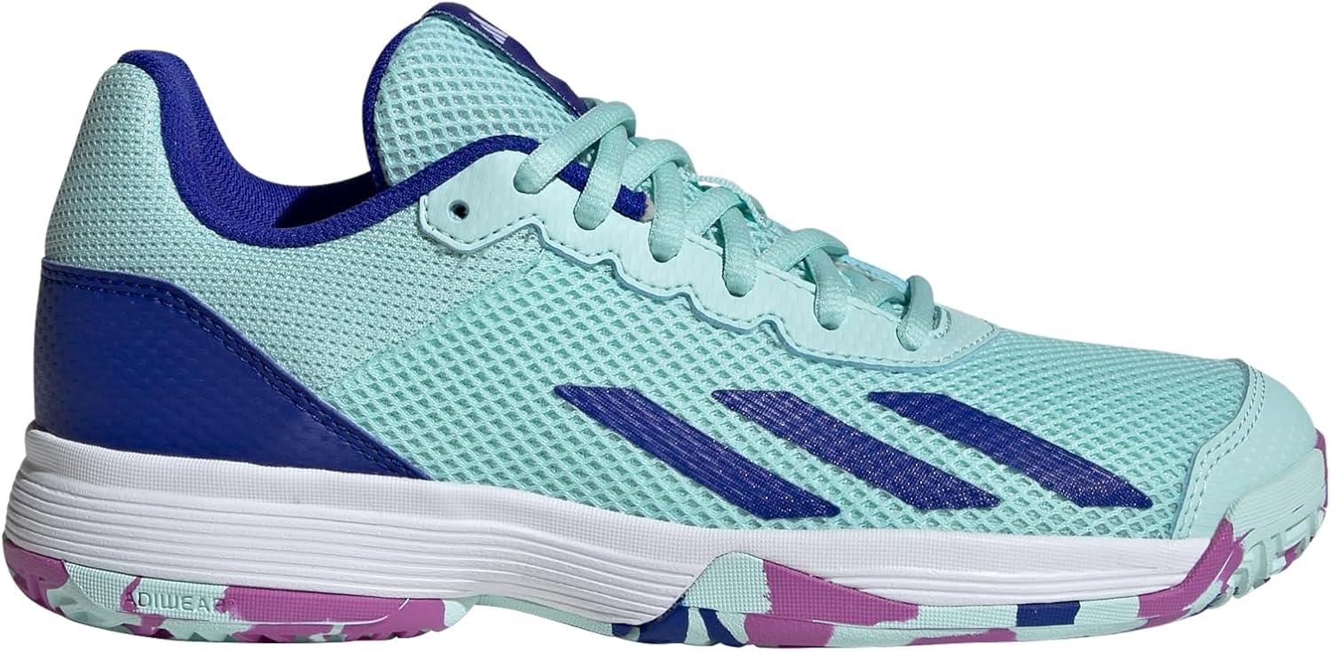 imageadidas UnisexChild Court Flash SneakerSemi Flash AquaLucid BluePurple Burst