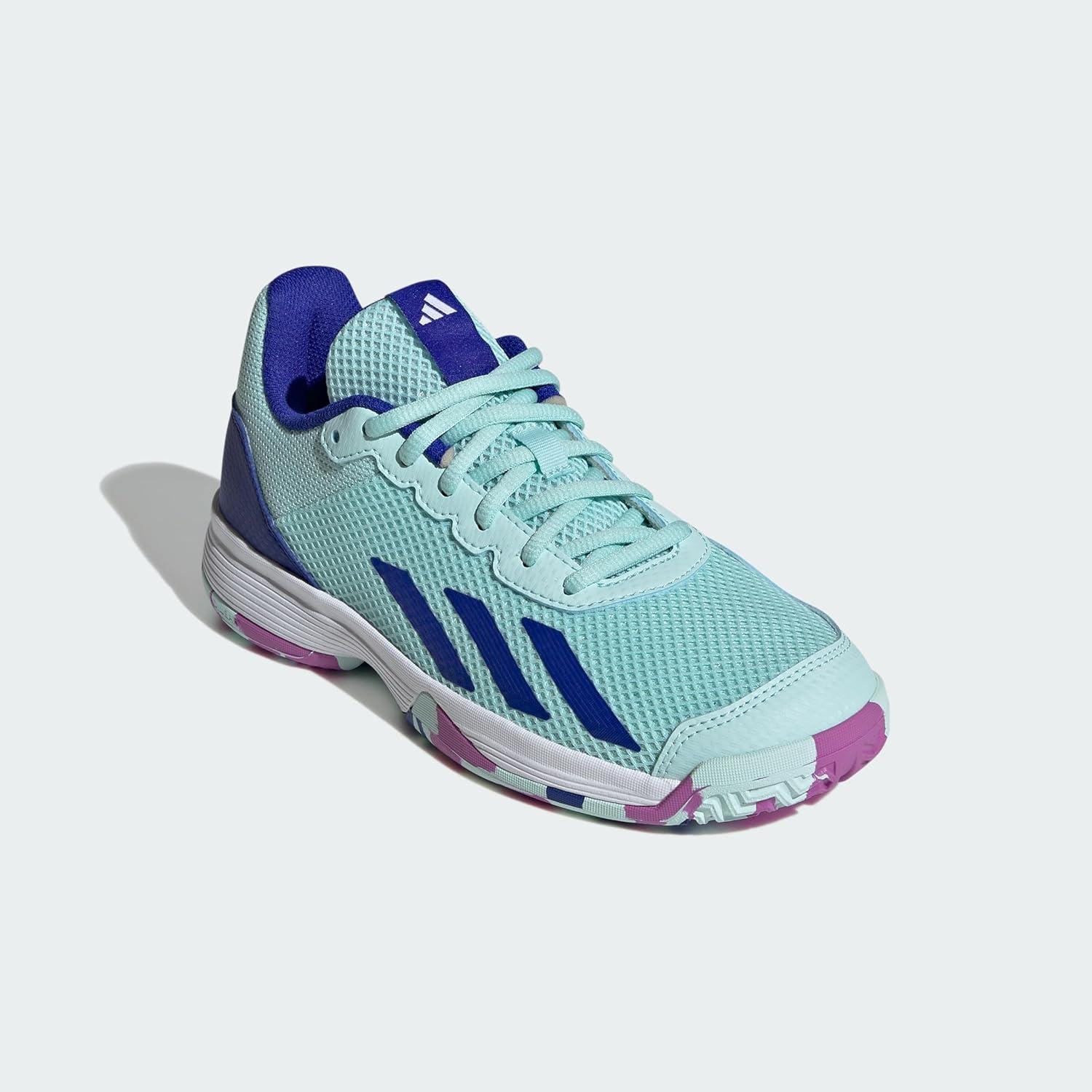 imageadidas UnisexChild Court Flash SneakerSemi Flash AquaLucid BluePurple Burst