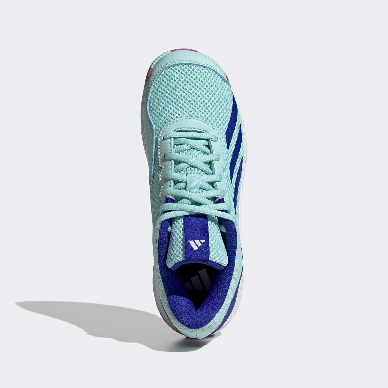 imageadidas UnisexChild Court Flash SneakerSemi Flash AquaLucid BluePurple Burst