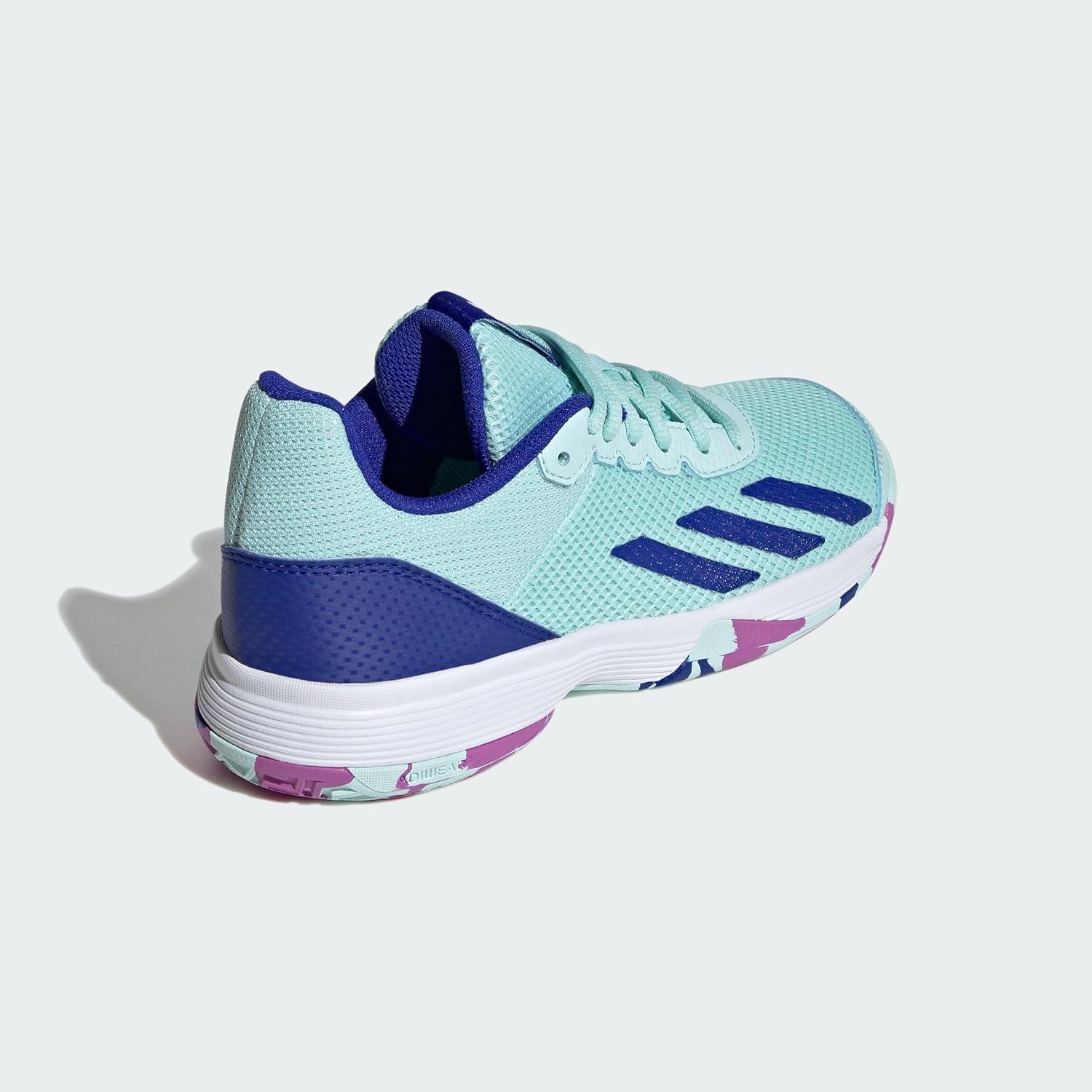imageadidas UnisexChild Court Flash SneakerSemi Flash AquaLucid BluePurple Burst