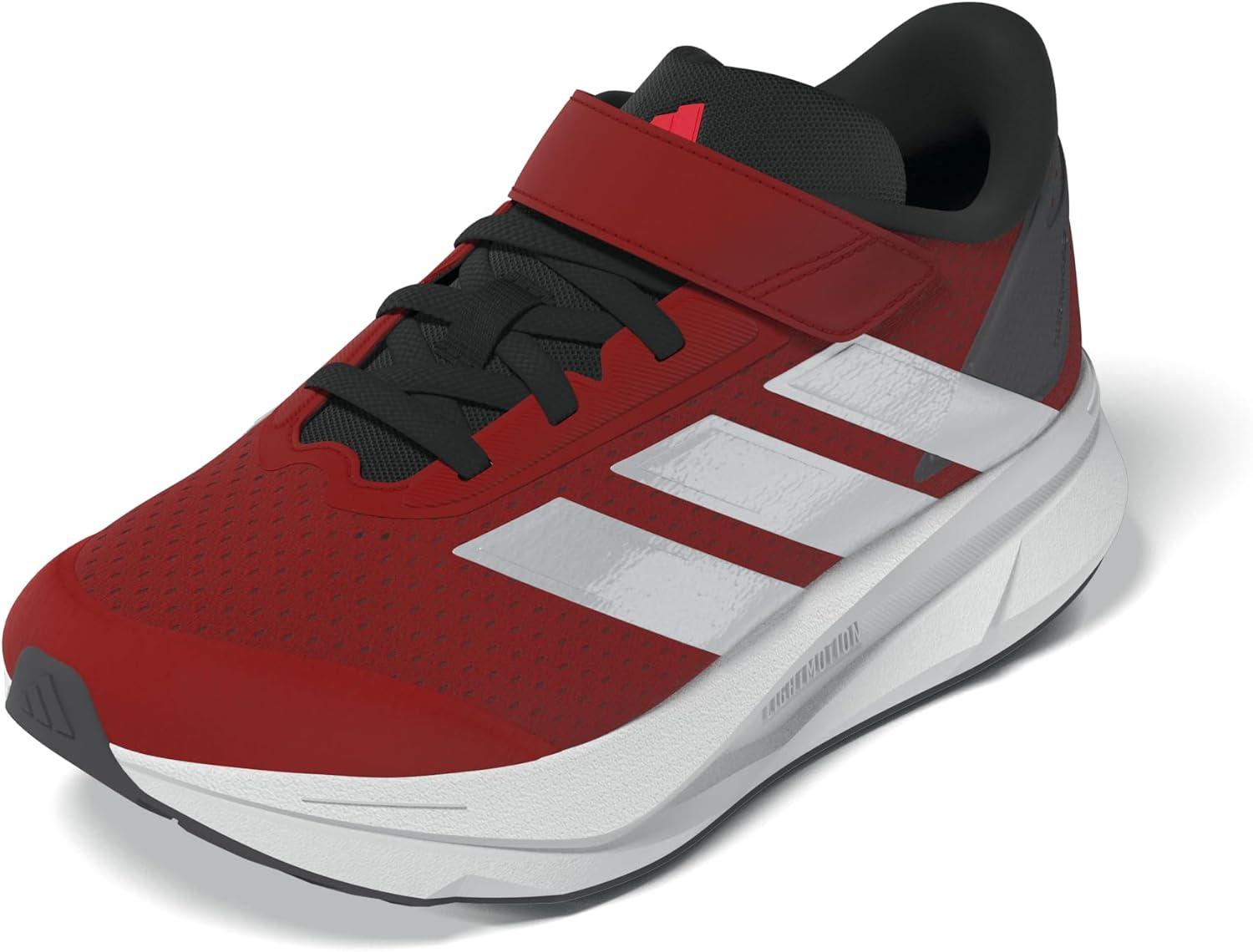 imageadidas UnisexChild Duramo Sl Elastic Lace ampamp Strap Running SneakerBetter ScarletSilver MetallicLucid Red