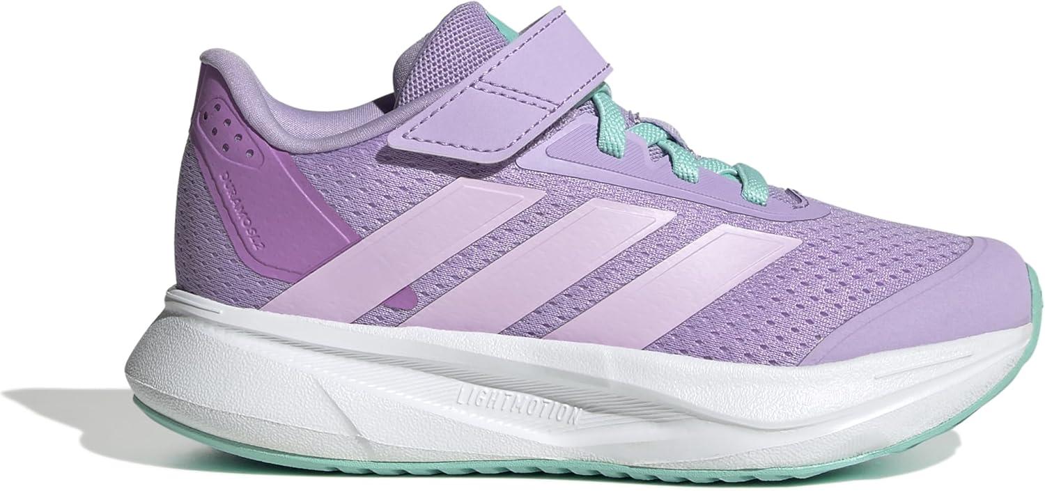 imageadidas UnisexChild Duramo Sl Elastic Lace ampamp Strap Running SneakerPowder PlumIce LavenderFlash Aqua