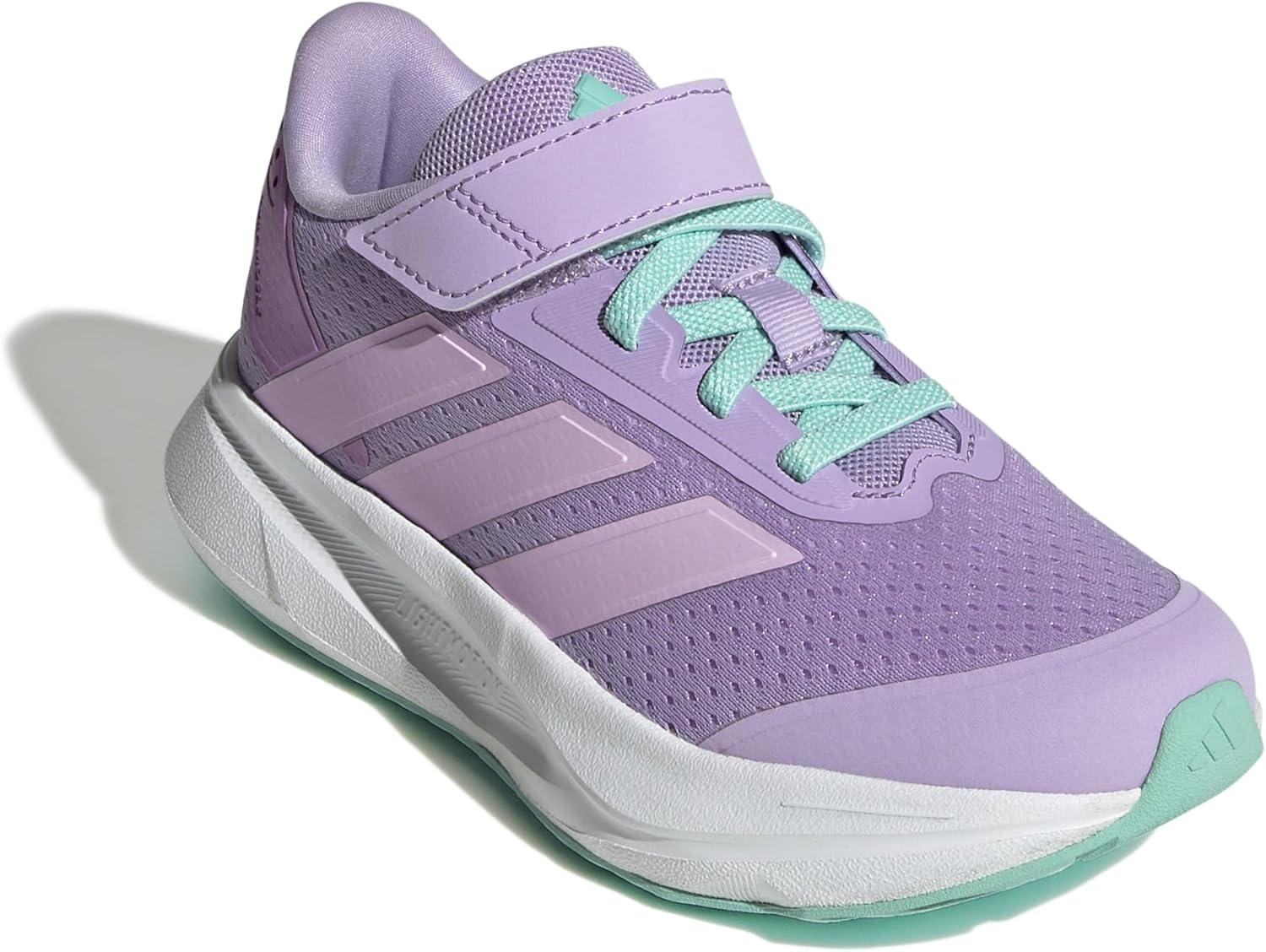 imageadidas UnisexChild Duramo Sl Elastic Lace ampamp Strap Running SneakerPowder PlumIce LavenderFlash Aqua