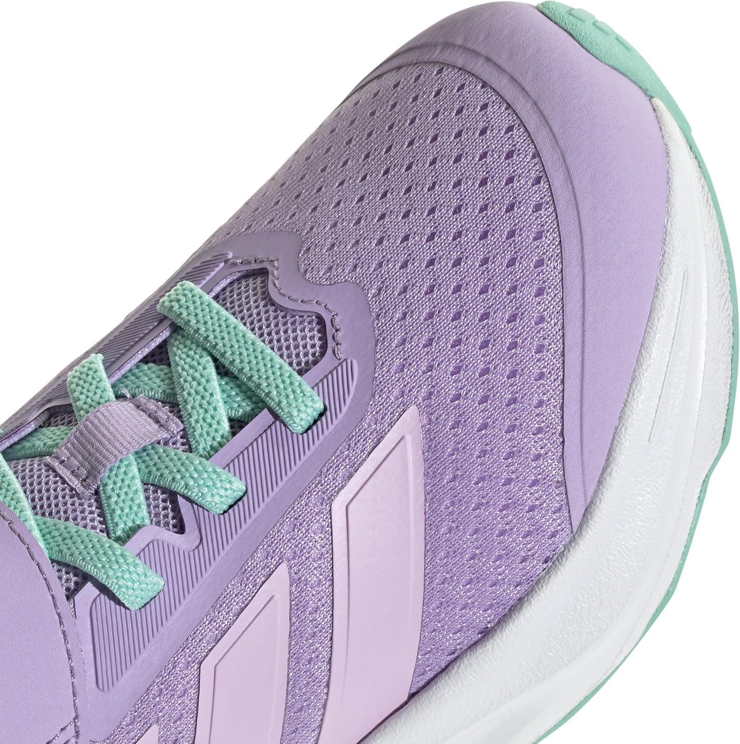 imageadidas UnisexChild Duramo Sl Elastic Lace ampamp Strap Running SneakerPowder PlumIce LavenderFlash Aqua