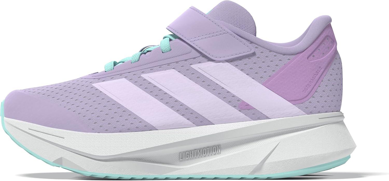 imageadidas UnisexChild Duramo Sl Elastic Lace ampamp Strap Running SneakerPowder PlumIce LavenderFlash Aqua