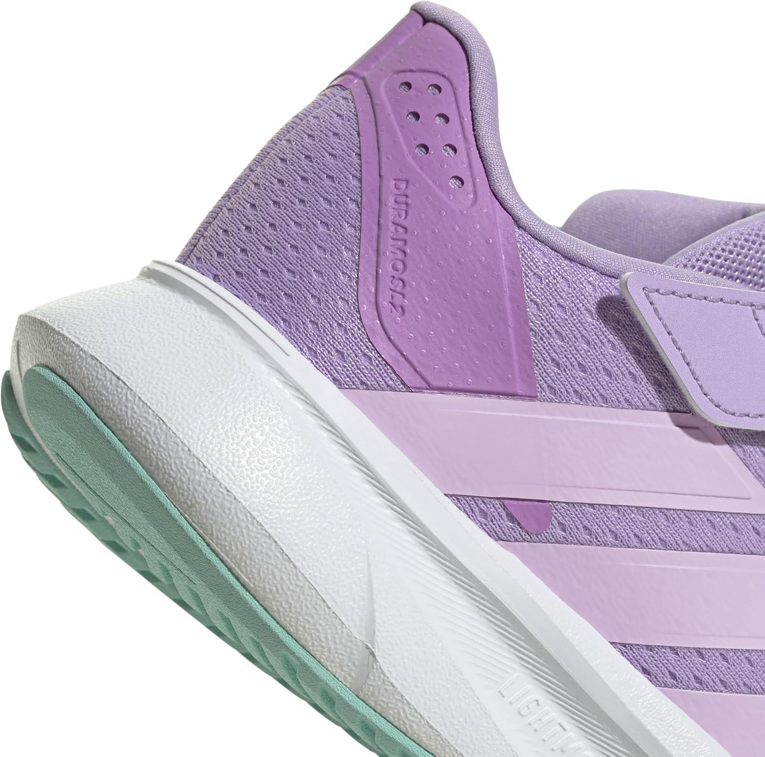 imageadidas UnisexChild Duramo Sl Elastic Lace ampamp Strap Running SneakerPowder PlumIce LavenderFlash Aqua