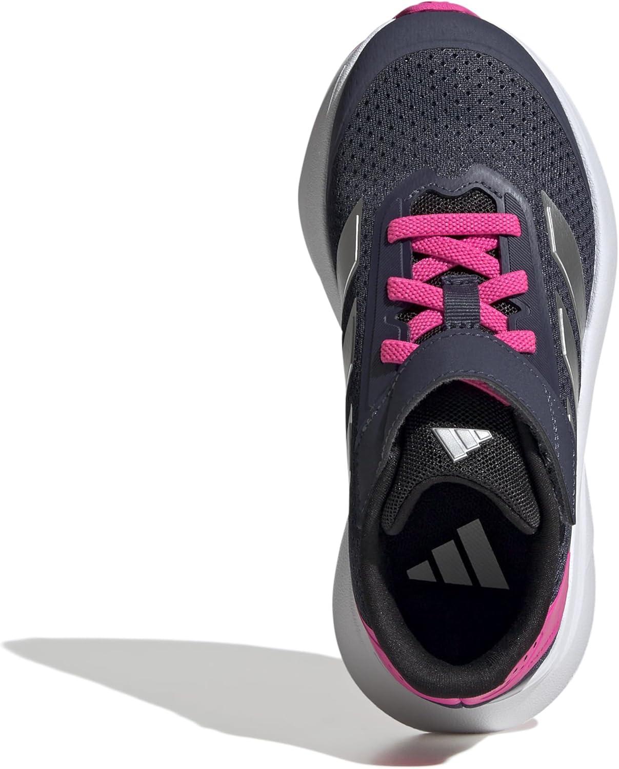 imageadidas UnisexChild Duramo Sl Elastic Lace ampamp Strap Running SneakerShadow NavySilver MetallicLucid Pink
