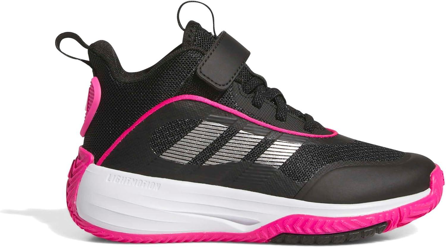 imageadidas UnisexChild Own The Game 30 Basketball SneakerBlackIron MetallicShock Pink