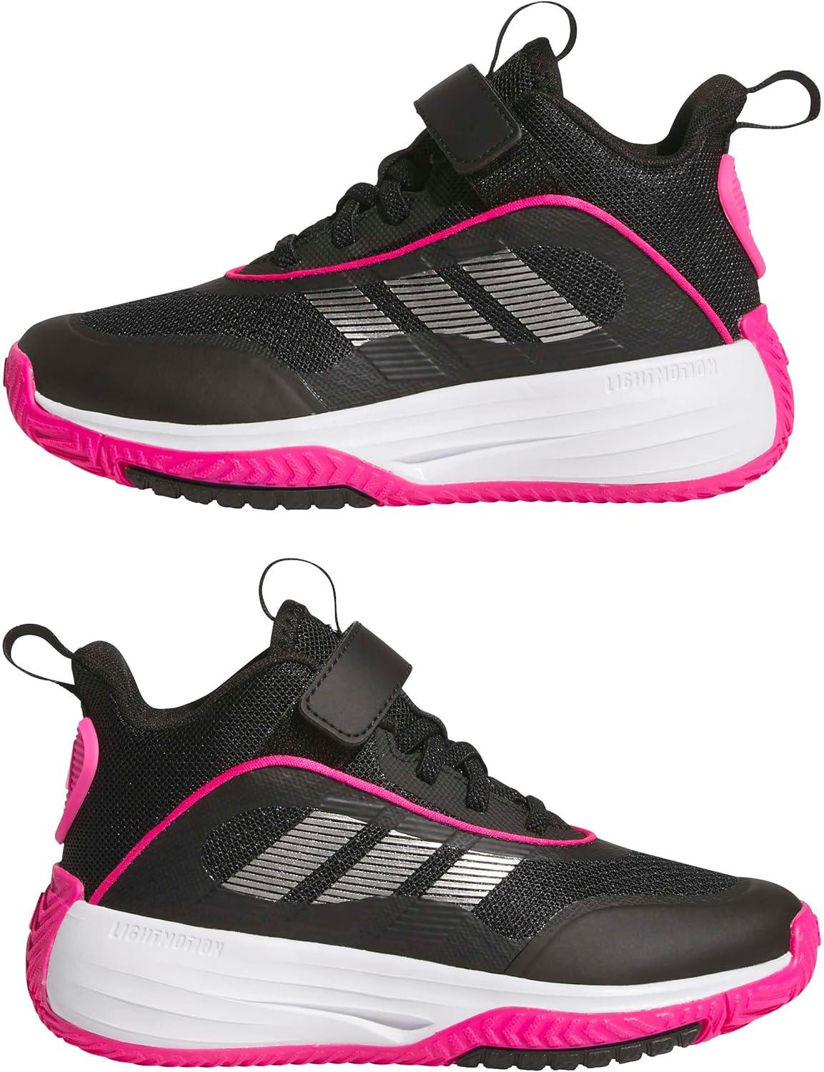 imageadidas UnisexChild Own The Game 30 Basketball SneakerBlackIron MetallicShock Pink