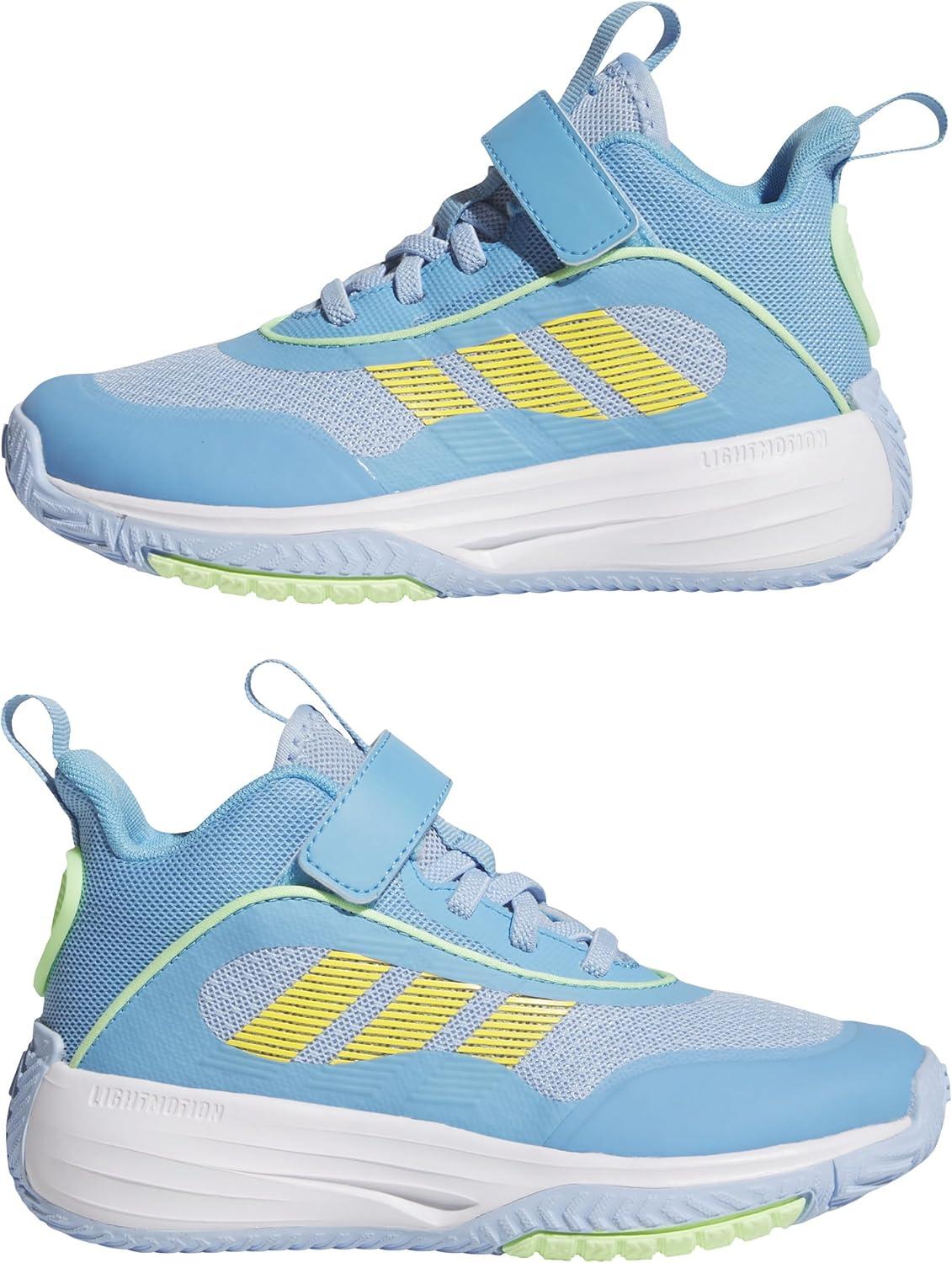 imageadidas UnisexChild Own The Game 30 Basketball SneakerBlueWhiteSemi Blue Burst