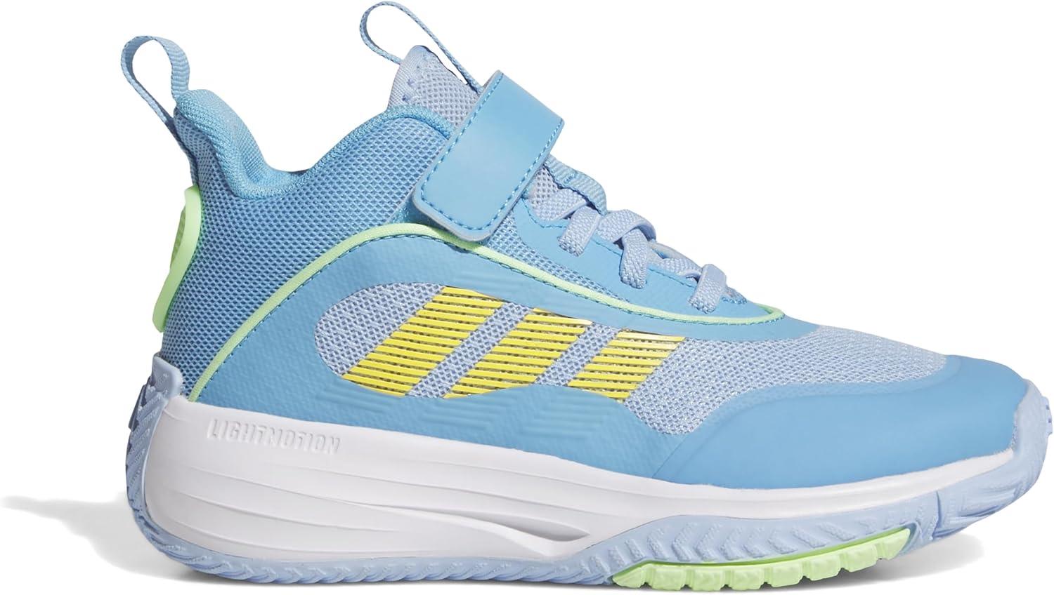 imageadidas UnisexChild Own The Game 30 Basketball SneakerBlueWhiteSemi Blue Burst