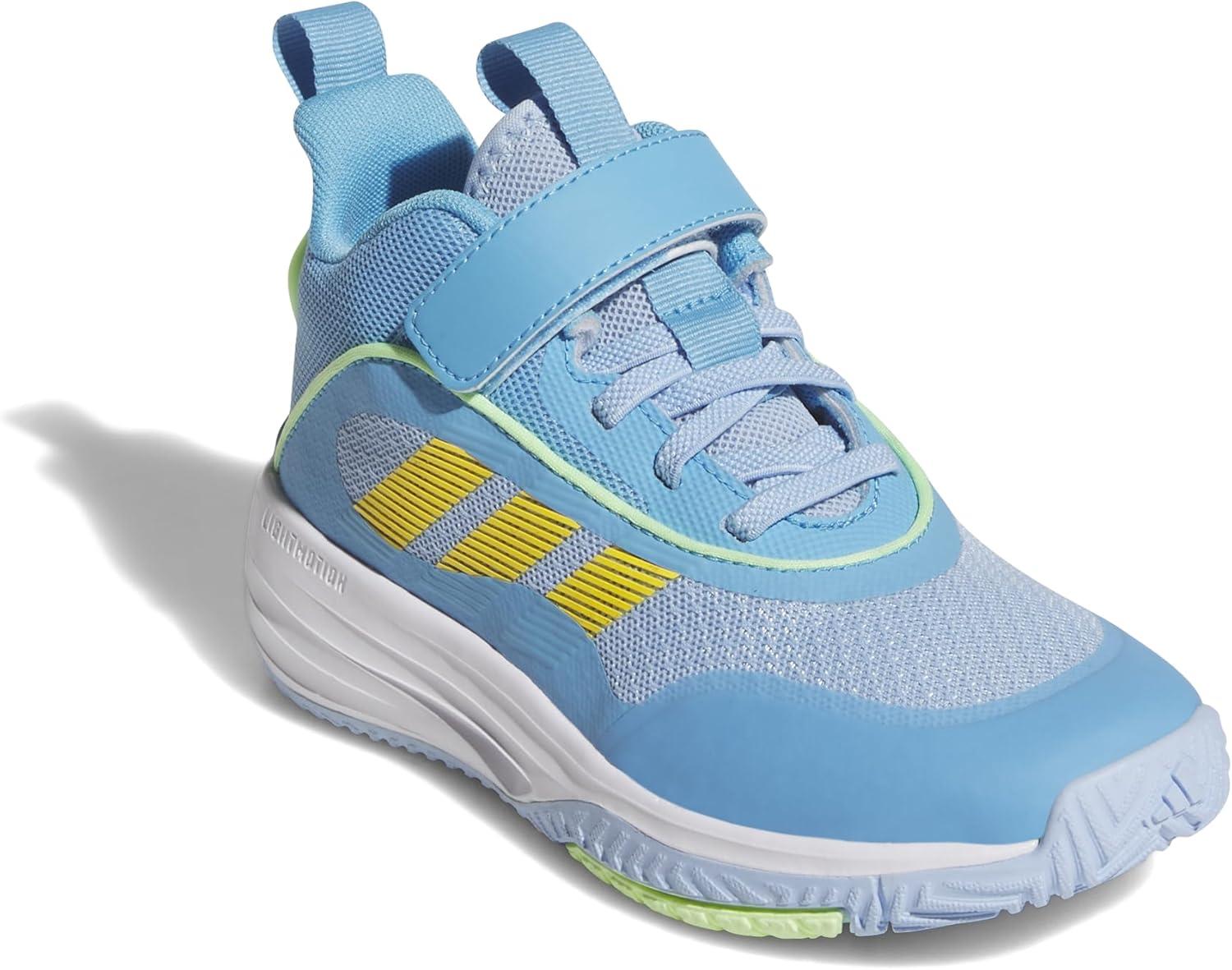 imageadidas UnisexChild Own The Game 30 Basketball SneakerBlueWhiteSemi Blue Burst