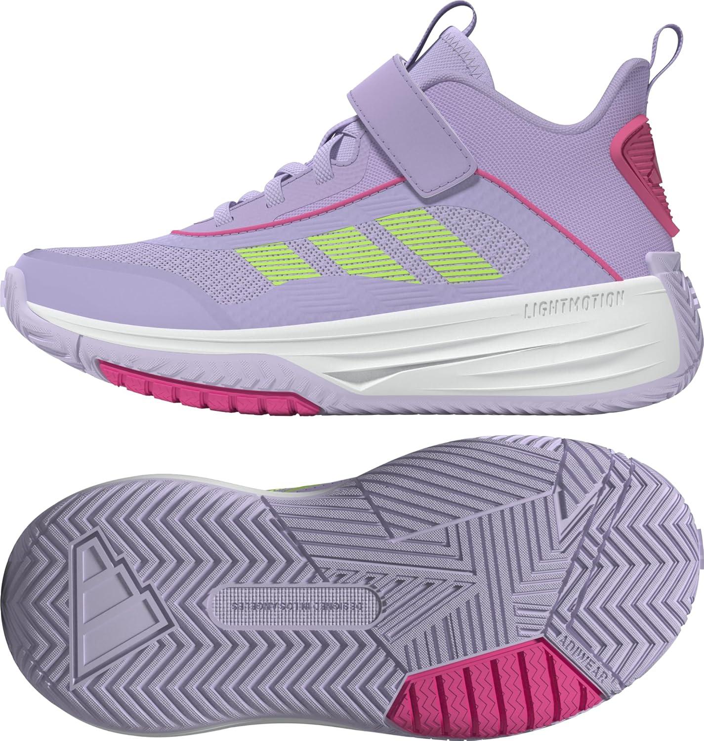imageadidas UnisexChild Own The Game 30 Basketball SneakerIce LavenderLucid LemonPowder Plum