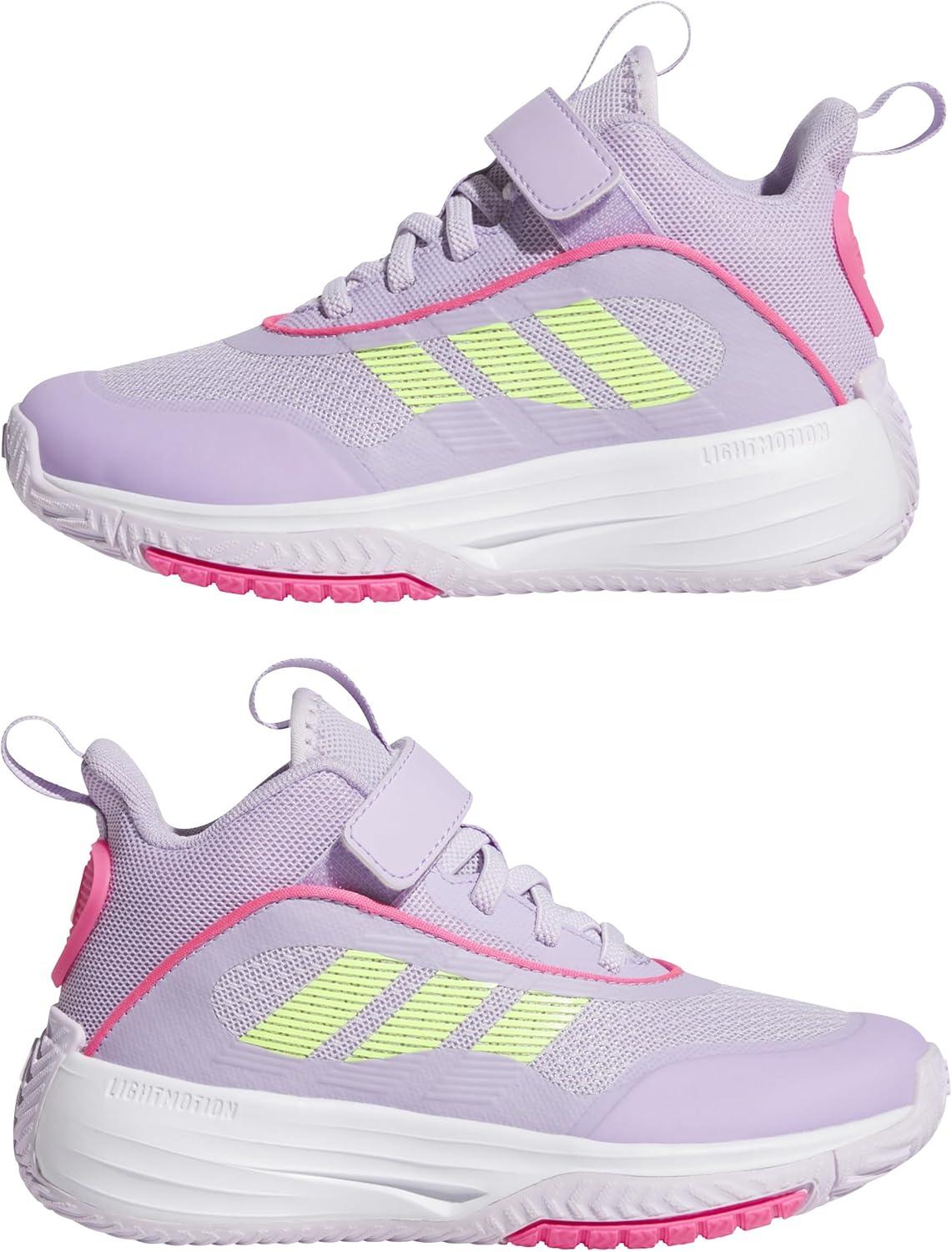imageadidas UnisexChild Own The Game 30 Basketball SneakerIce LavenderLucid LemonPowder Plum