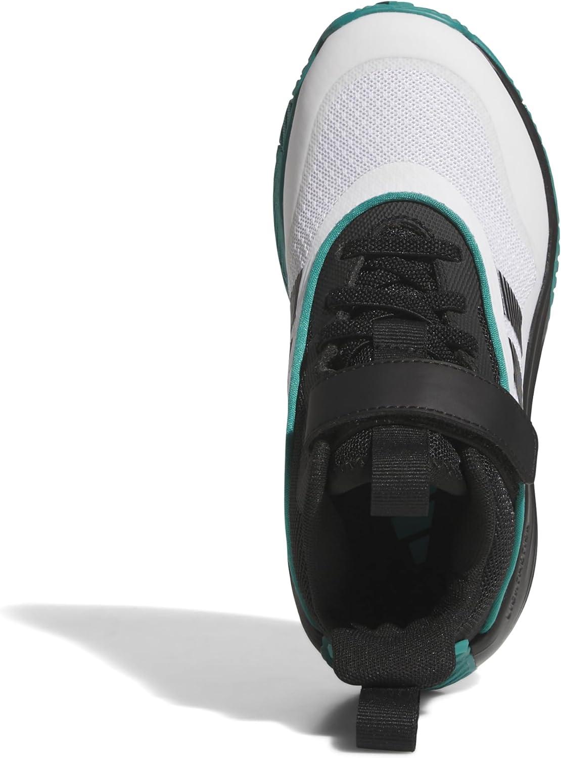 imageadidas UnisexChild Own The Game 30 Basketball SneakerWhiteBlackPure Teal