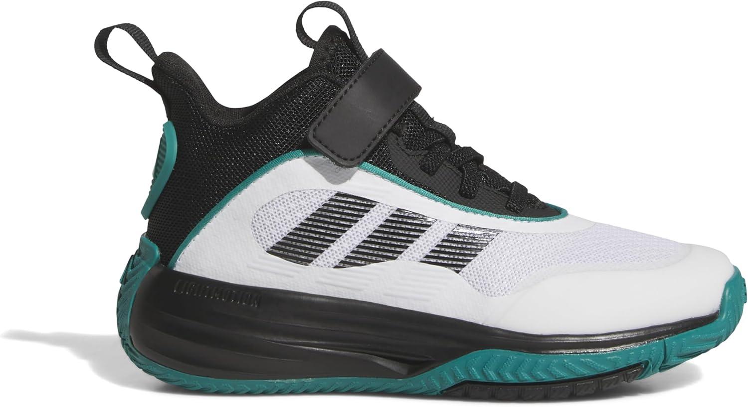 imageadidas UnisexChild Own The Game 30 Basketball SneakerWhiteBlackPure Teal